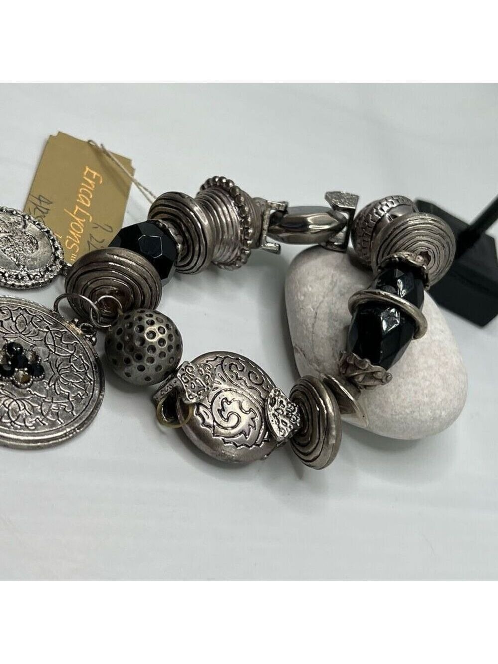 Erica Lyons Silver Black Fashion Bracelet